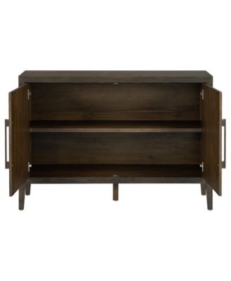 Farmhouse Sideboard, 47.25" Wooden Buffet Cabinet with Pine Veneer, Adjustable Feet and Metal Handles for Living Room, Kitchen