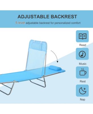 Mesh Outdoor Reclining Lounge Chair Lightweight and Portable,