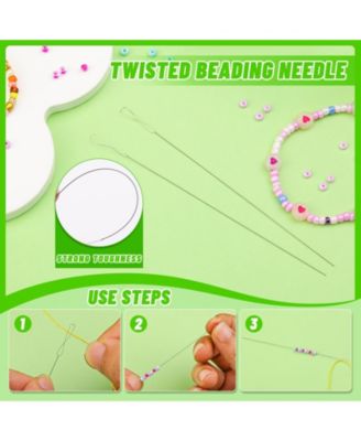 86pc Beading Set Big Eye Seed Bead Long Straight Twist Flexible