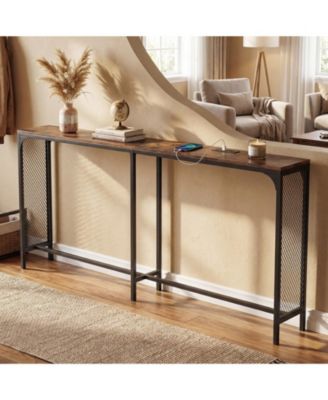 71-Inch Narrow Console Table with Power Outlet