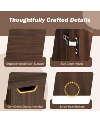 Foldable Extendable Coffee Table with Storage Cabinet