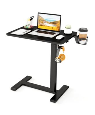 Mobile Height Adjustable Overbed Table with Cup Holder, 24 x 16 in