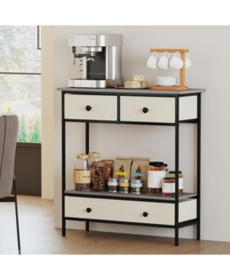 Farmhouse Console Table with Open Storage Shelf for Hallway