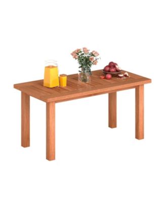 Slatted Wood Patio Coffee Table for Deck and Poolside