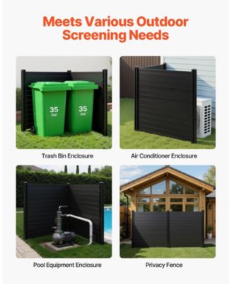 2 Panel Outdoor Privacy Screen 48 x 48 in Vinyl Fence for Pool Equipment