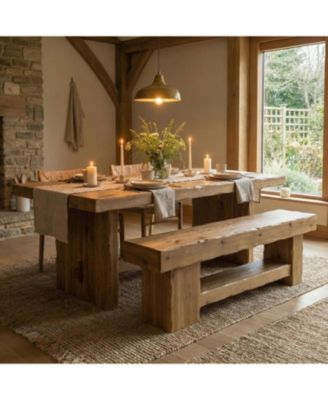 Solid Wood Shoe Rack Bench, 63" Farmhouse Entryway Bench with Storage Shelf, Shoe Storage Organizer, Wide Rustic Bench