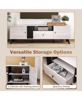 Mid Century Modern TV Stand Entertainment Center  TVs-Oak