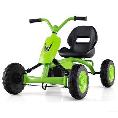 4 Wheel Pedal Go Kart for Kids with Steering Wheel and Adjustable Seat