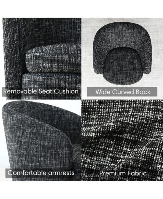 30.5 Modern Swivel Barrel Accent Chair, Upholstered Armchair, 1 Pc