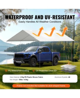 10 x 20 ft Carport Replacement Canopy Cover Waterproof UV Protection