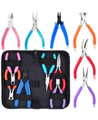 Jewelry Making Tools Set 6pc Round Nose Pliers Wire Cutters Crimper End Nippers Beading Craft Kit