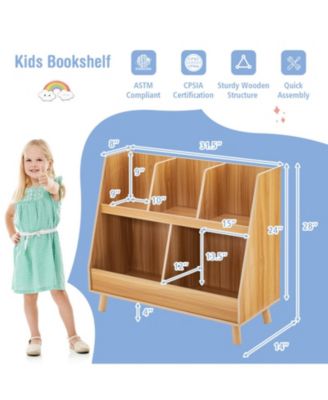 5-Cube Kids Bookshelf and Toy Organizer with Anti-Tipping Kits