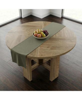 Round Dining Room Table for 4-6, 47'' Farmhouse Table, Kitchen Dinner Room Tables, Rustic Circle Tables