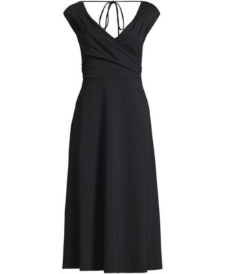 Plus Size Cotton Modal Off the Shoulder Wrap Midi Dress