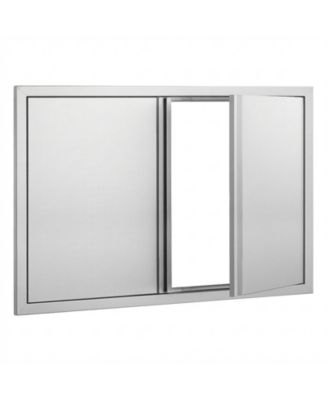 36W x 24H in Double Stainless Steel BBQ Access Door with Recessed Handles