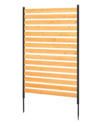Wood Privacy Screen 39in x 61in 1-Panel Outdoor Fence for Garden and Pool Area