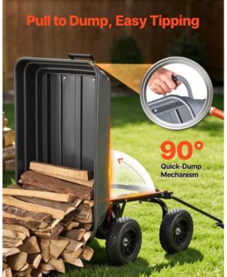 600 lbs Poly Dump Cart Wagon with 90 Quick-Dump and 180 Swivel Wheels