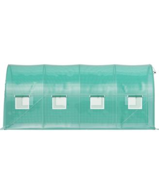 Walk-in Tunnel Greenhouse 15 x 7 x 7 ft Portable With Zippered Door and 8 Mesh Windows