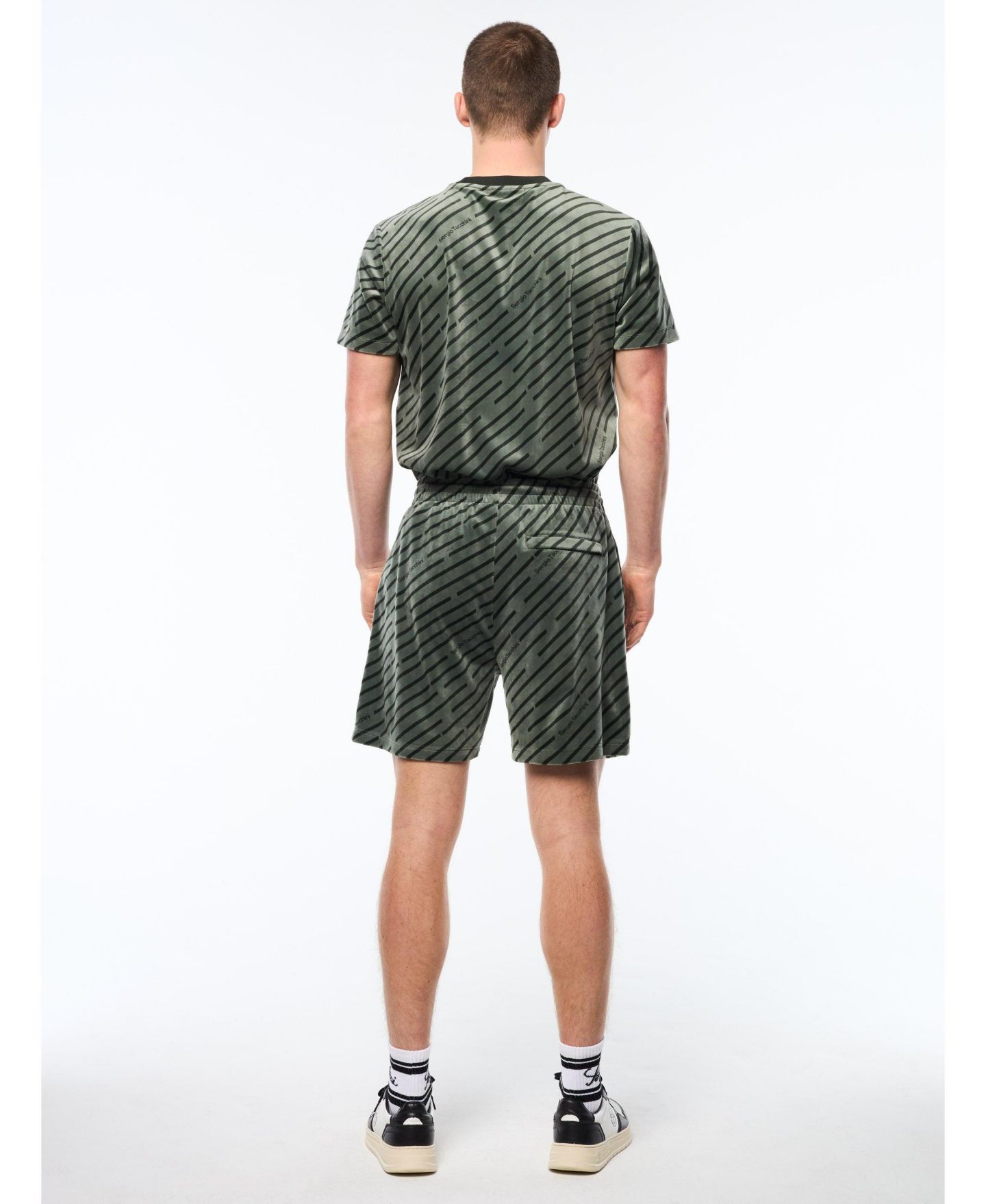 Мужские шорты Sergio Tacchini Obliquo Velour Short, цвет: Зелёный — фото 4