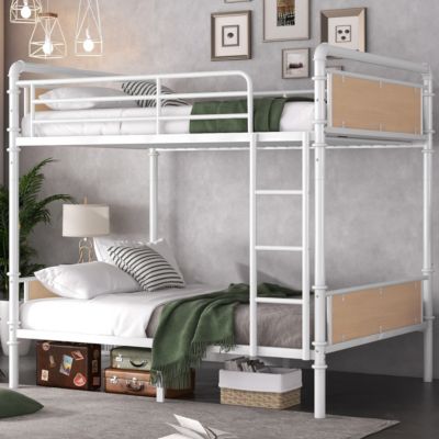 Metal Twin XL Bunk Bed with Guard Rails
