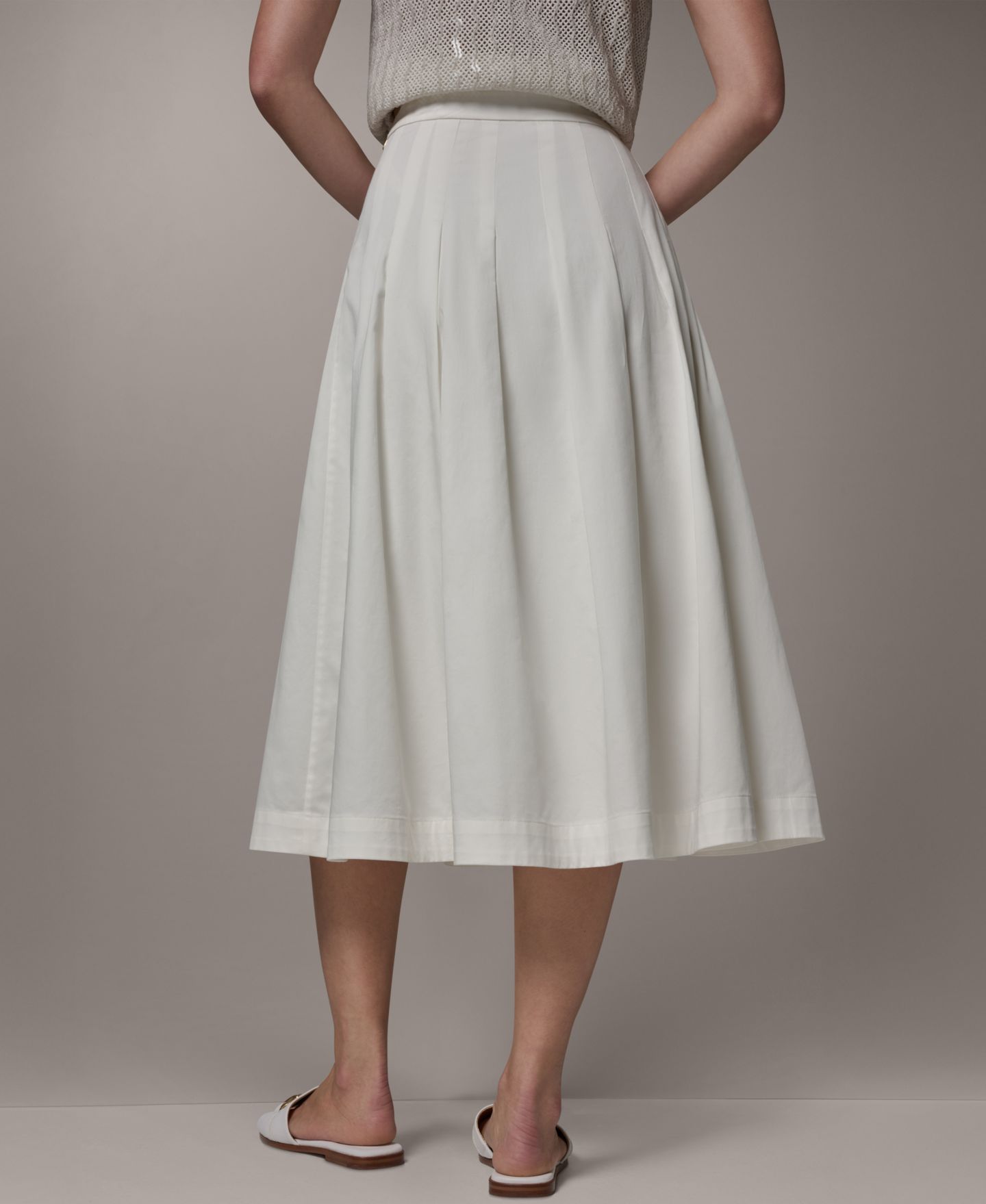 Женская юбка Donna Karan New York Pleated Midi, цвет: Кремовый — фото 2
