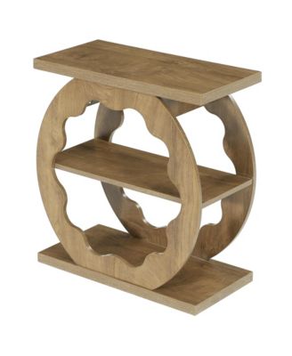 End Table for Living Room, Side Table with Storage, 3-Tier Couch End Table Narrow Nightstand