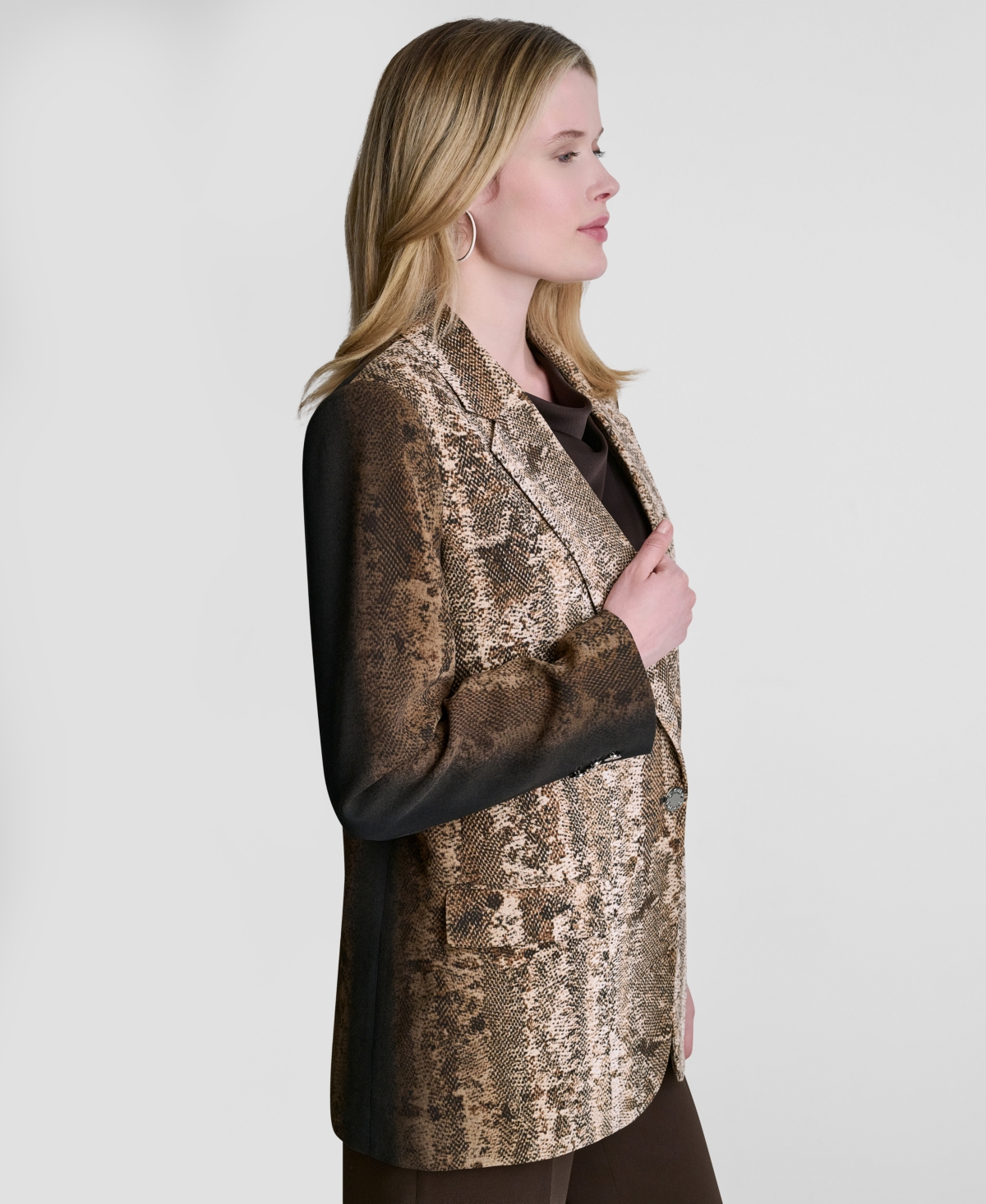 Dkny Women's Printed Long-Sleeve Blazer