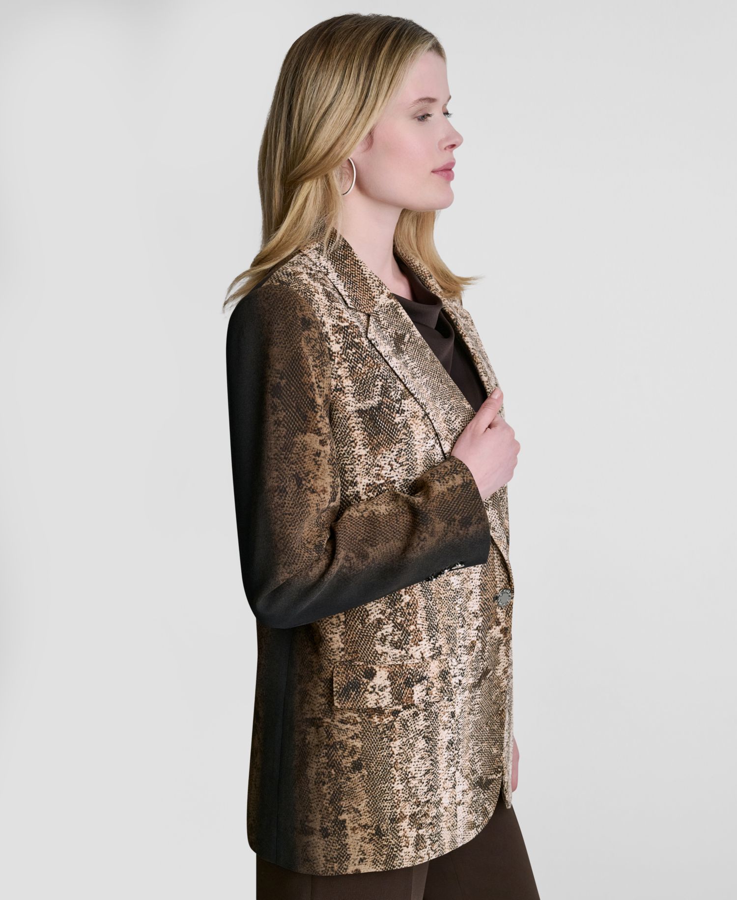 Women's Printed Long-Sleeve Blazer