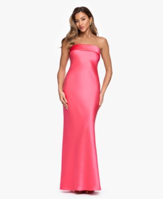 Women's Strapless Sleeveless Polyester Gown
