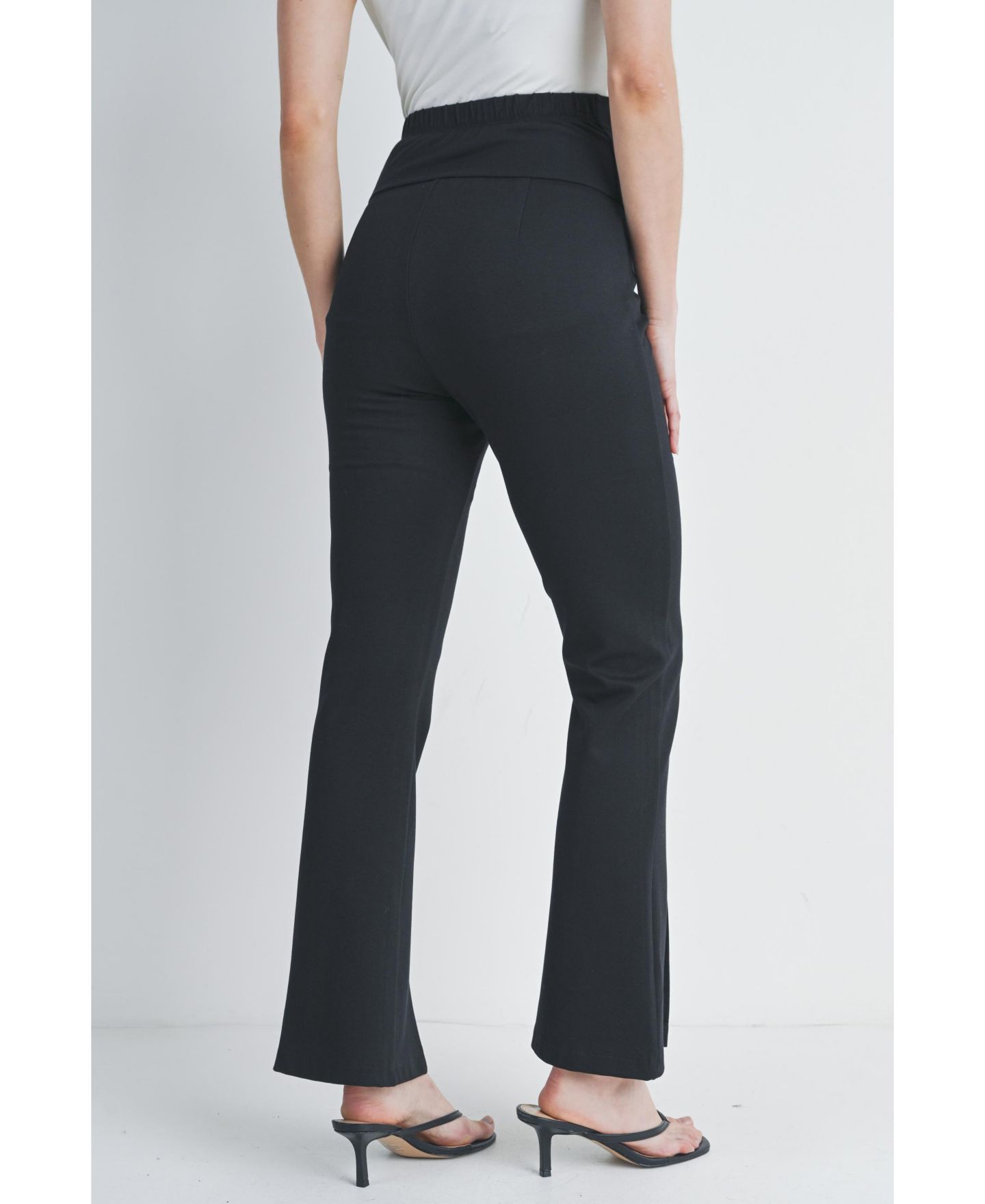 Женские брюки Hello Miz Maternity Over-the-Belly Flare Leg Pants with Front Slit — фото 3