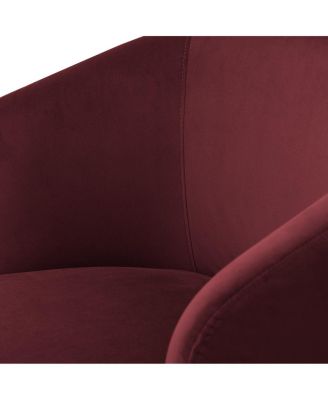 Velvet Swivel Barrel Accent Chair 27 Inch Wide Upholstered 1 Piece