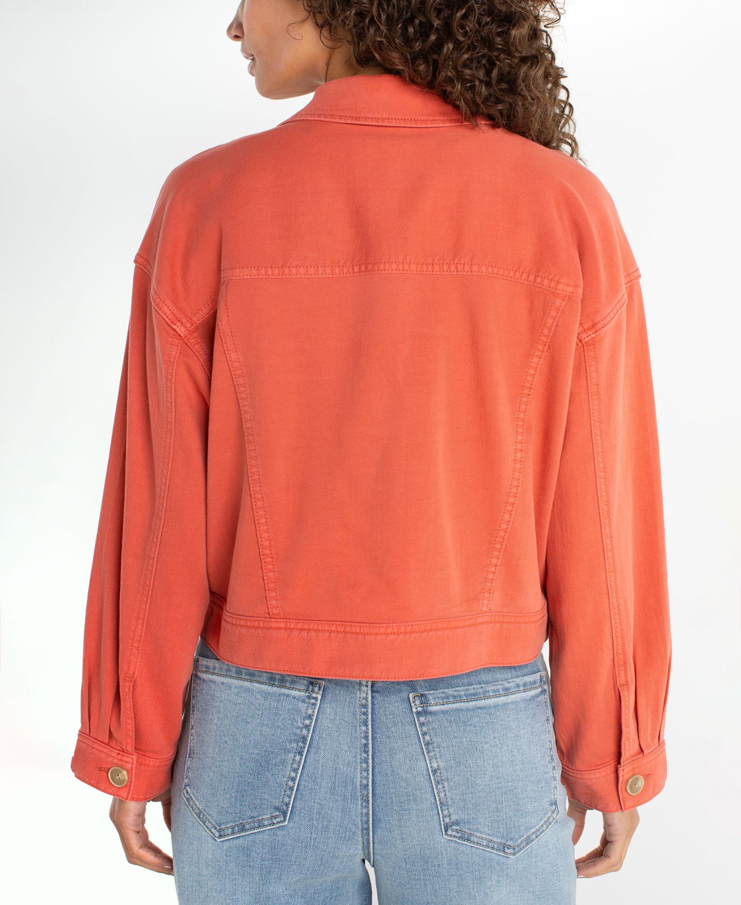 Женская куртка Liverpool Los Angeles Cropped Oversized Denim Jacket, цвет: Красный глиняный — фото 4