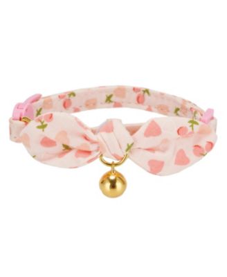 Bowtie Cat Collar With Bell Breakaway Kitten Collars Removable Bow Cotton Stylish