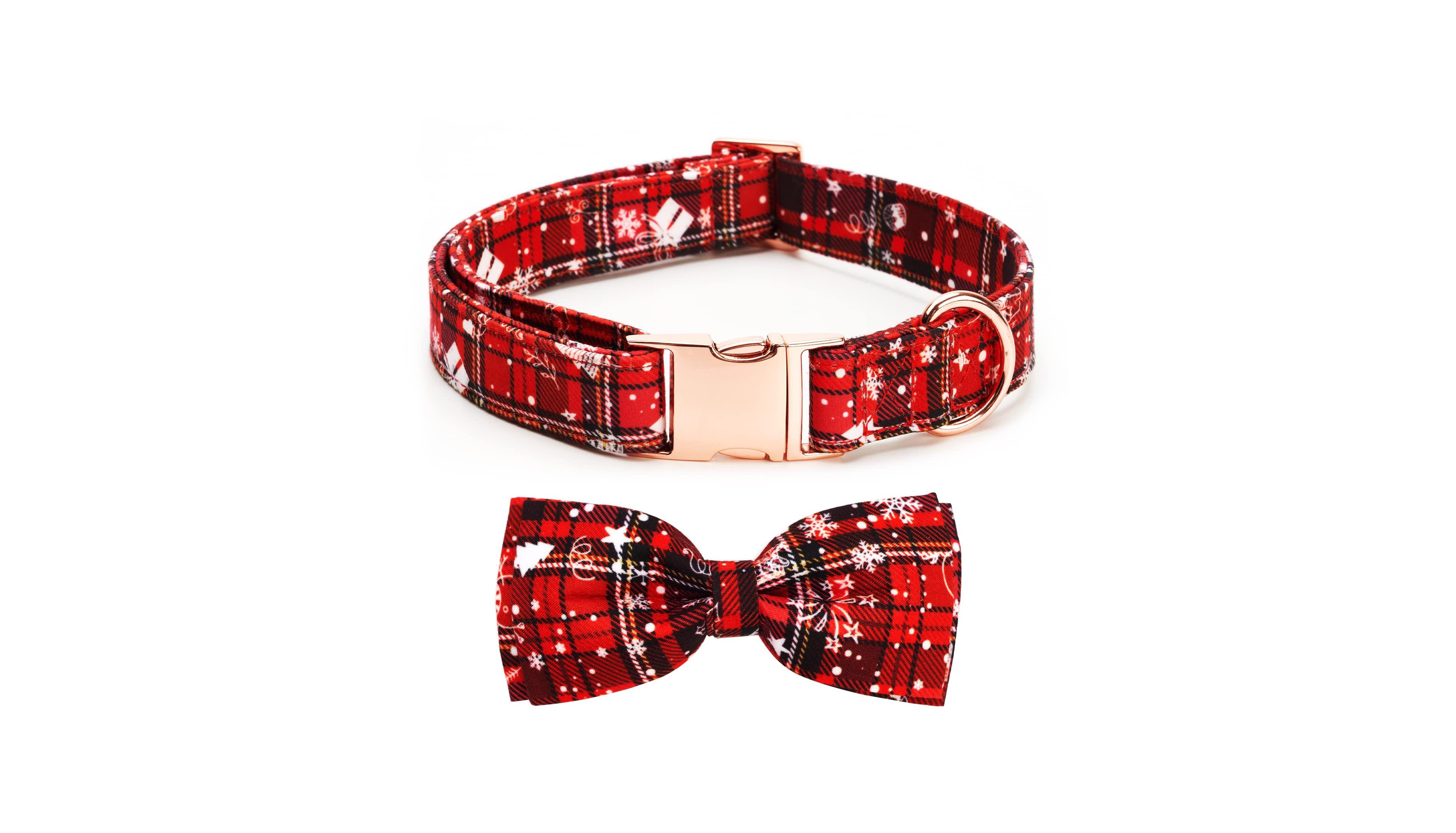 Aronkl Adjustable Bow Tie Dog Collar Cute Printed Patterns Durable Soft for Dogs Spring Summer