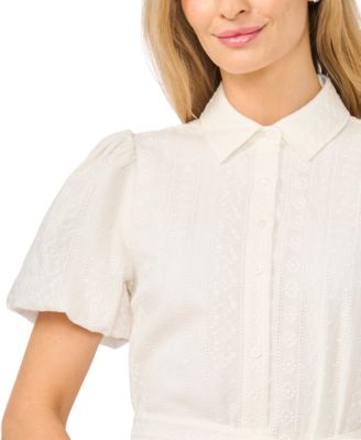 Women's Short-Sleeve Collared Cotton Dress