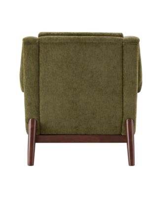 Mid-Century Modern Accent Chair - Upholstered Comfort Lounge Armchair with Sturdy Solid Wood Legs, Ideal for Living Room Decor