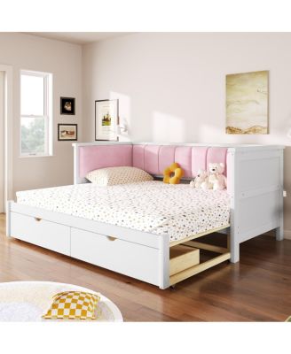 Twin XL to King Daybed w/ Storage and Upholstered Backrest