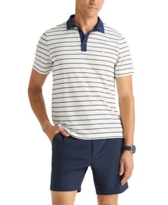 Men's Striped Moisture-Wicking Classic-Fit Polo Shirt