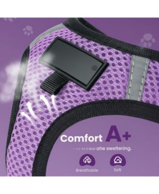 Escape Proof Cat Harness and Leash Set Adjustable Lightweight Soft Vest with Reflective Strip for Walking