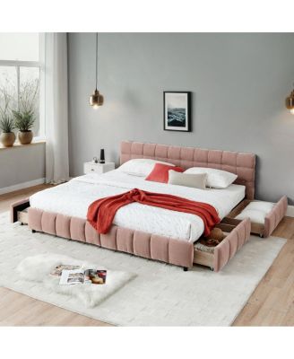 California King Upholstered Bed w/ Storage Drawer