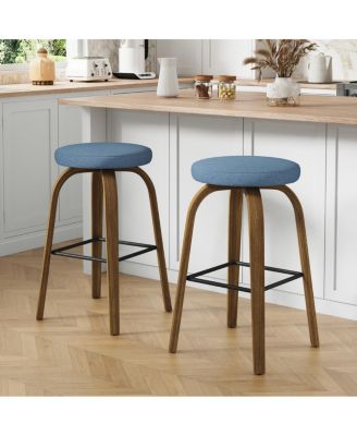 Fabric Swivel Bar Stools Set of 2