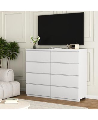 8-Drawer Wood Dresser/Chest for Bedroom and Living Room