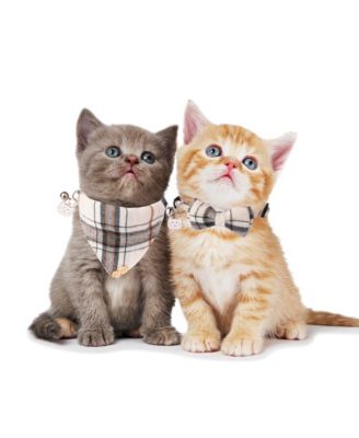 Floral Cat Collar with Removable Bowtie Bandana Bell Breakaway Adjustable Cute Flower Kitten