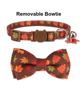 Floral Cat Collar with Removable Bowtie Bandana Bell Breakaway Adjustable Cute Flower Kitten