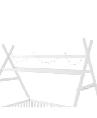 House Bed with Light, Low Floor, Fence and Roof