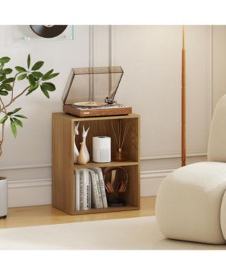 2-Cube Bookcase Floor Standing Open Bookshelf with 5-Position Adjustable Shelf