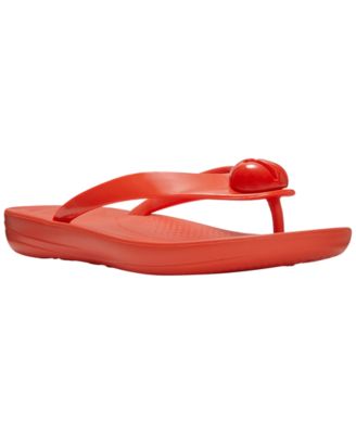 Women's Iqushion Glossy-Button Slip-On Sandals