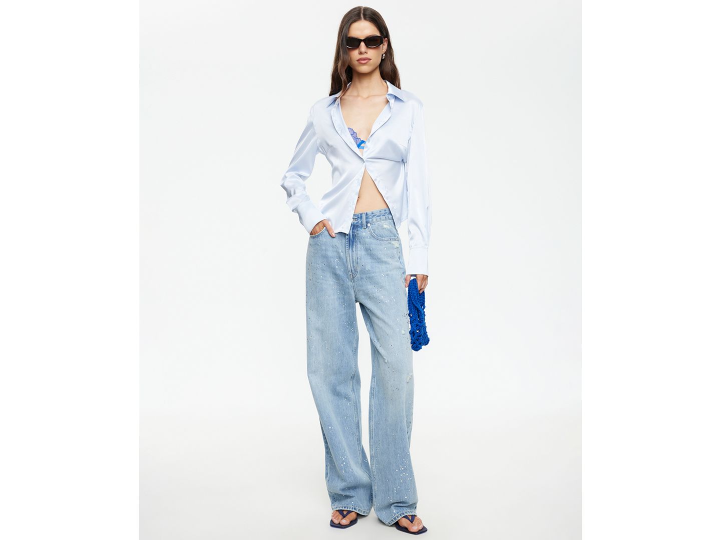 Женские джинсы Lioness Diamante Straight Cotton, цвет: Светлый джинсовый — фото 10