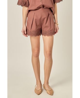 Women's Linen Lace Shorts
