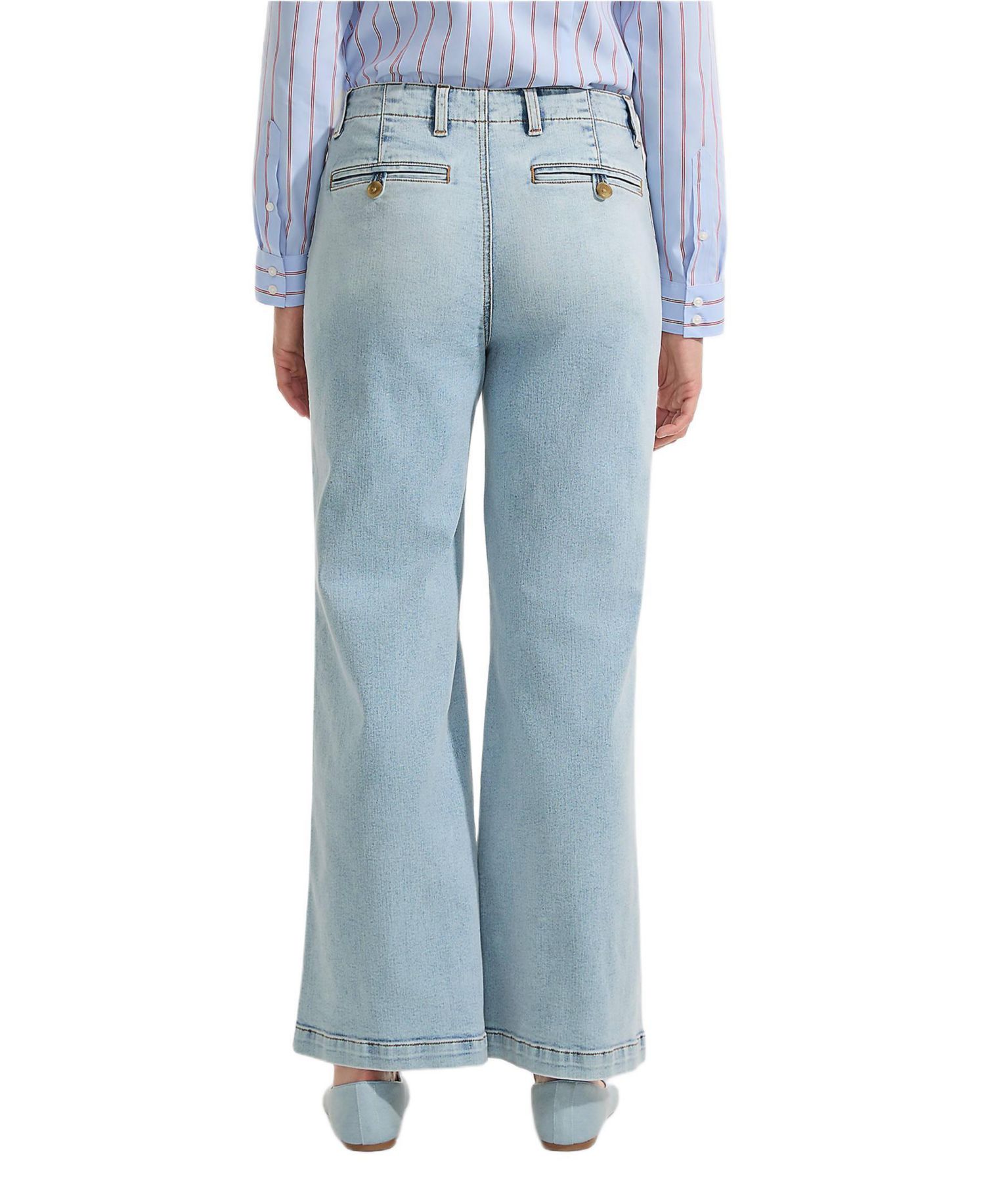 Women's Recover Denim Mid Rise Wide Leg Ankle Jeans